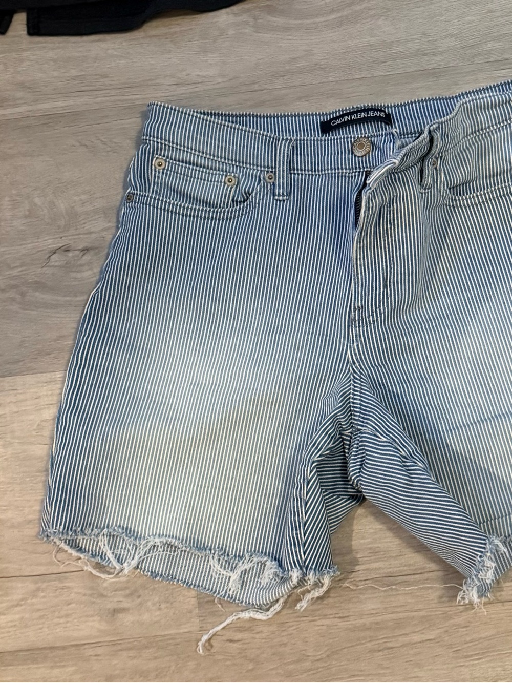 Calvin Klein Jeans Blue Striped Denim Shorts
